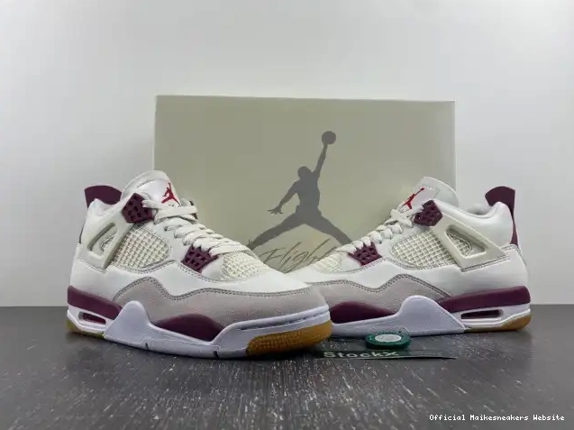 Official Maikesneakers DR5415-102 Jordan 4 x Red Sapphire SB 0505